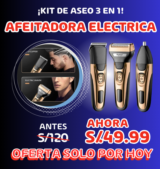 Afeitadora Eléctrica 3 en 1